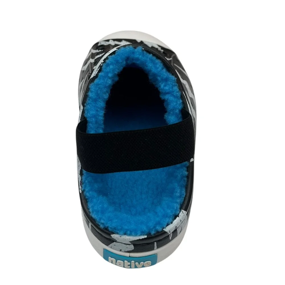 Native Jefferson Toddler‎ Boys Slip-On Cozy Clogs Size 9 Black-Blue Warm Shoes